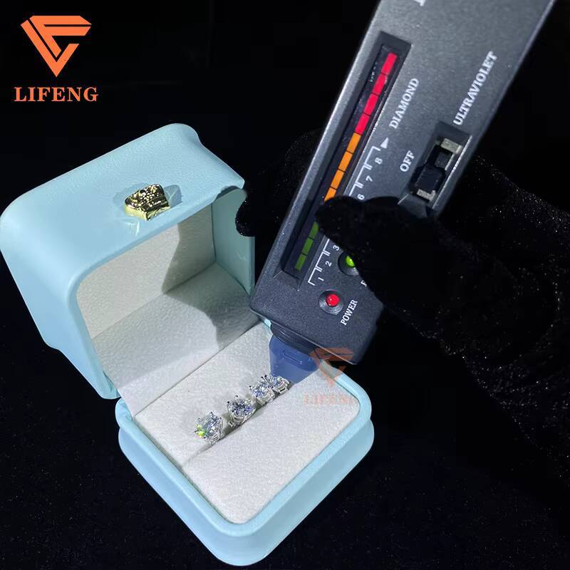 Luxury Jewelry Moissanite Diamond Earrings Set Wholesale Hip Hop 925 Sterling Silver Stud Earring for Women Christmas Earrings