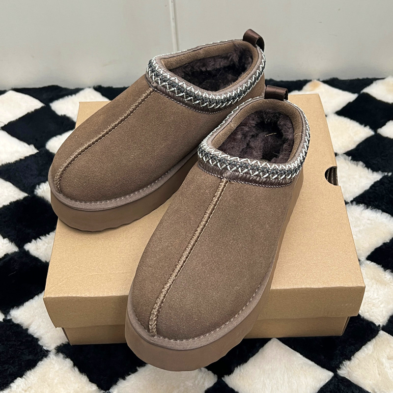 MEOD Slippers Shoes Platform Snow Boots Designer Womens Fashion Tazz Scuffs Ultra Mini Chestnut Wool Slides Fluffy Leather Women Slider With Box