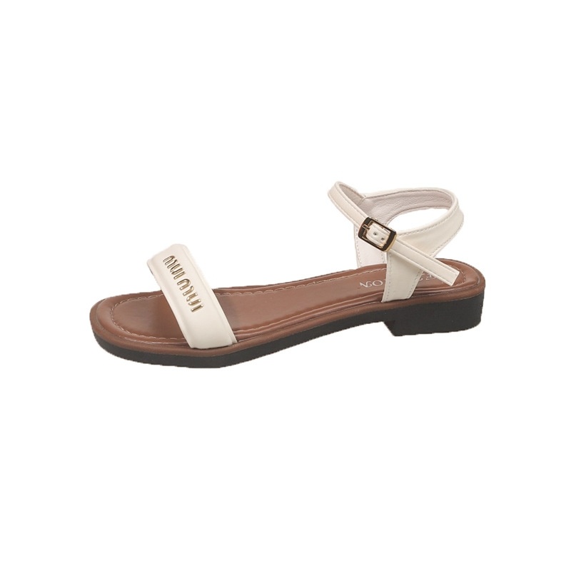 free shipping sandals designers for womens ladies 2025 new flat bottomed straight strap breathable fashion casual versatile outerwear size 35-41 for d