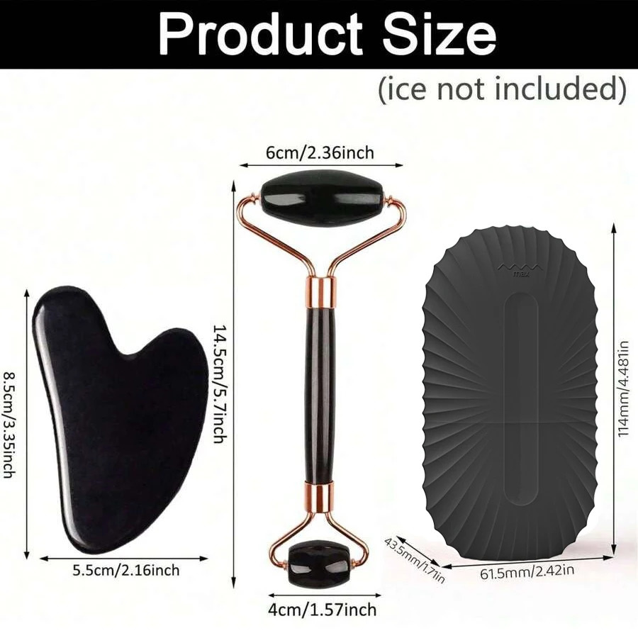 123pcs Ice Face Roller Facial Skincare Ice Roller SetFacial Roller GuaSha FaceTool SetFace Massage Roller Contouring 251030