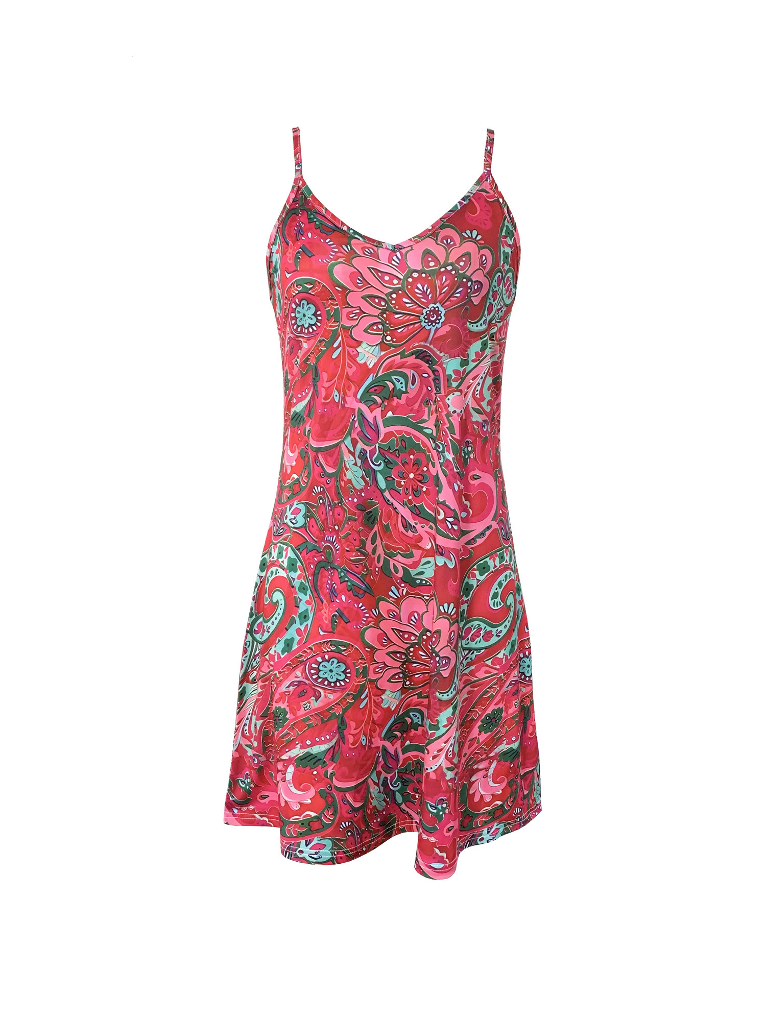 Ladies Paisley printed Cami dress for spring and summer fashion vacation 250402m