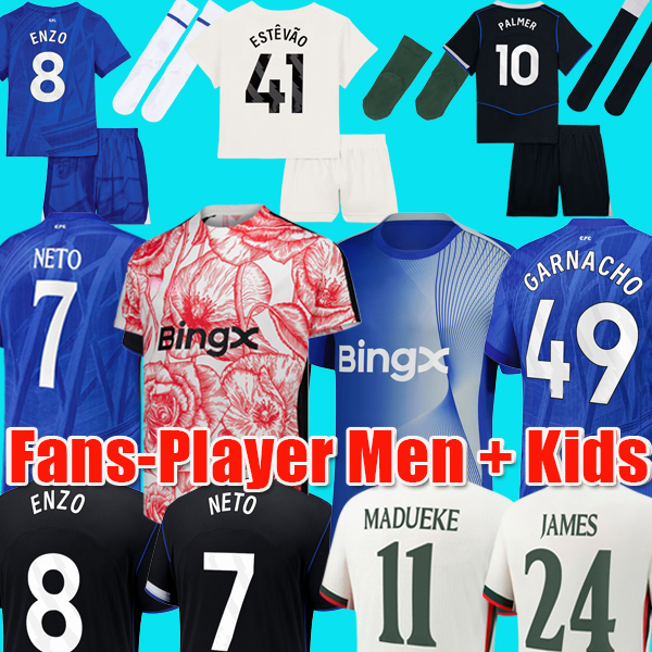 ENZO NETO DELAP 25 26 PALMER Jackson soccer jersey Disasi Fernandez Mudryk JAMES football shirt men kids sets 2025 Limited Edition Remembrance Pre Match Top Garnacho