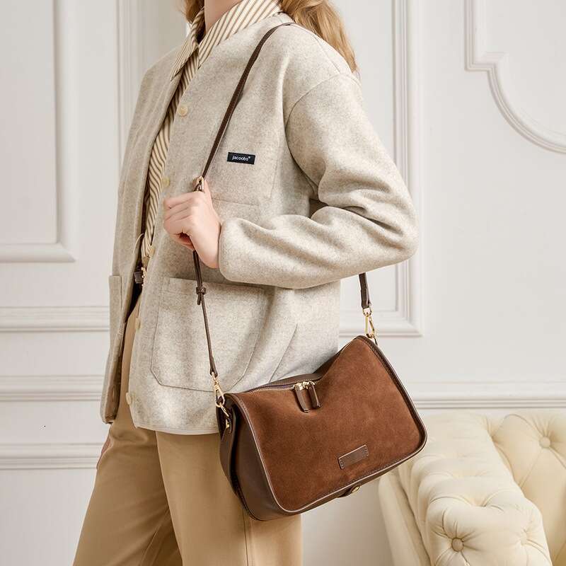 Luxury Bag Designer High-End Suede Leather Cross Body Bag One Shoulder Genuine Leather Office Women's Large Capacity Tote