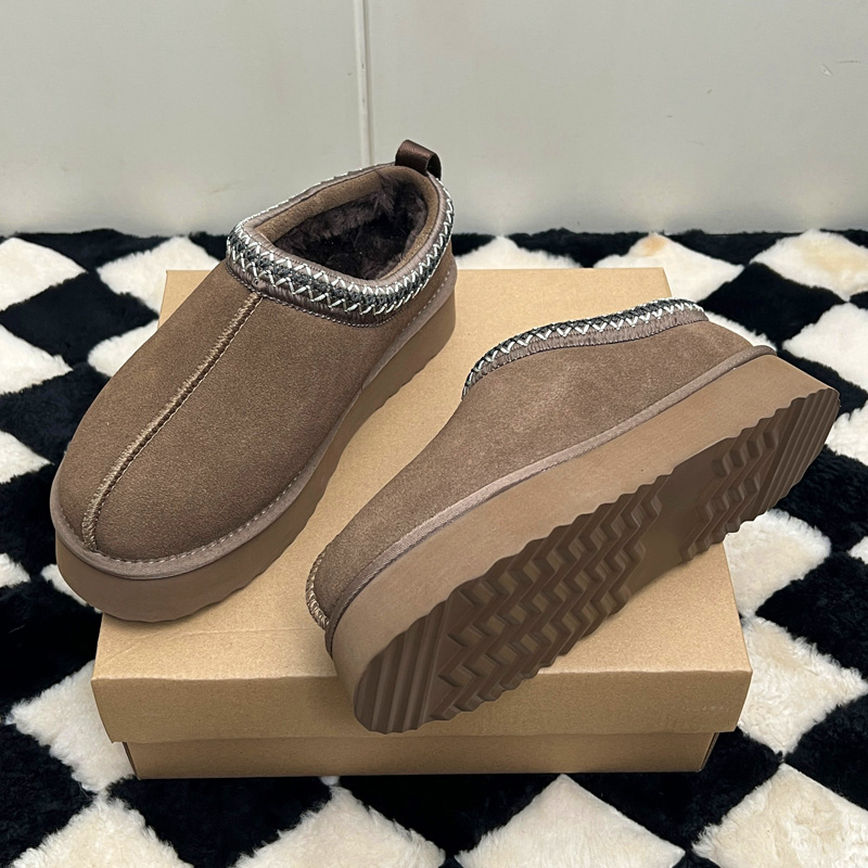 MEOD Slippers Shoes Platform Snow Boots Designer Womens Fashion Tazz Scuffs Ultra Mini Chestnut Wool Slides Fluffy Leather Women Slider With Box