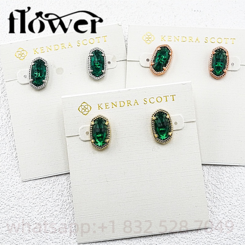 1pc Dust Bag Packaging KS Brand Oval Crystal Pendant Necklaces Designer Kendraly Necklace Jewelry Scotts Chain Elegance Oval Female Collar As Christmas Gift