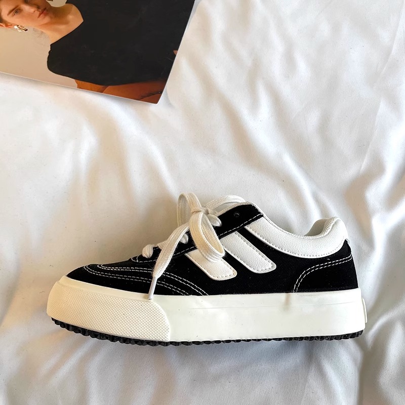 designer shoes new Retro Hong Kong style black canvas shoes for women style niche design versatile sneakers for students trendy on Instagram