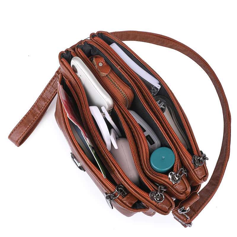 Women 2025 Sac A Main High Quality Soft Leather Multilayer Purse And Handbags Designer Female Shoulder Crossbody Bags For