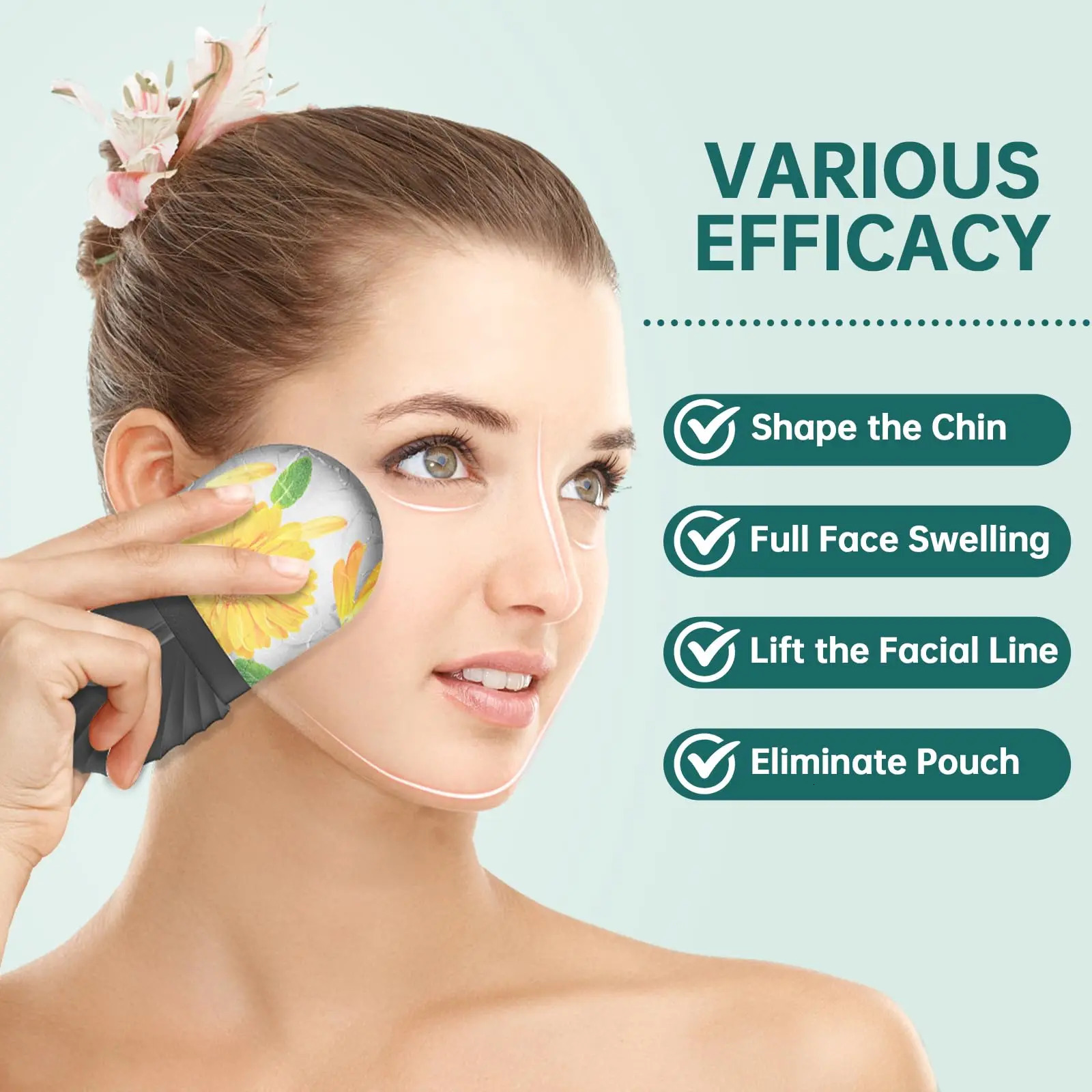 123pcs Ice Face Roller Facial Skincare Ice Roller SetFacial Roller GuaSha FaceTool SetFace Massage Roller Contouring 251030