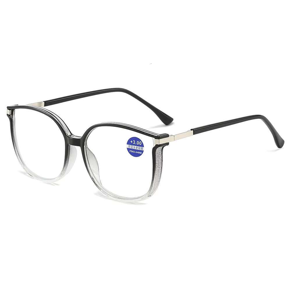 New large frame progressive anti blue light design plastic male and female universal reading glasses