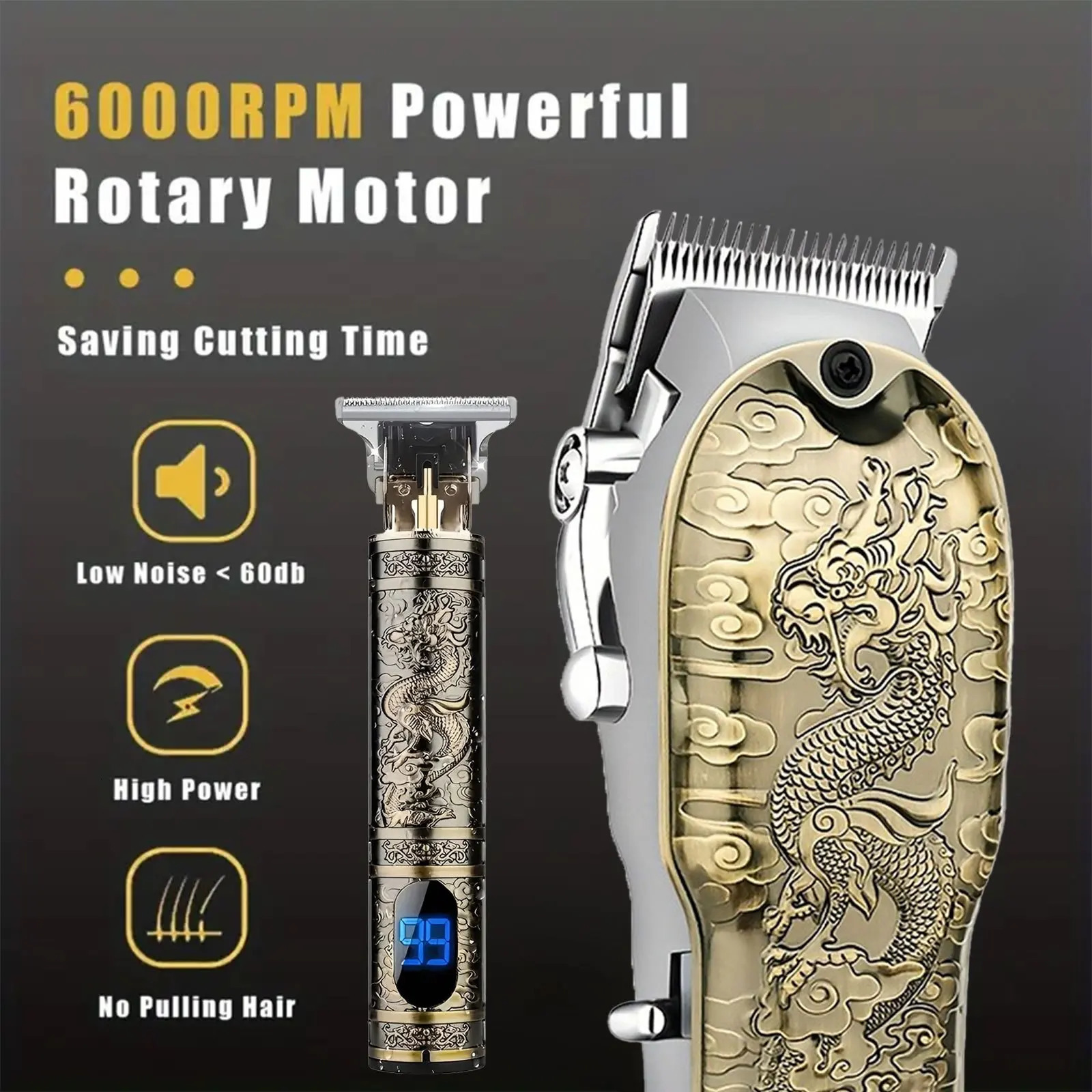 Mens Hair Clipper Trimmer Set LCD Screen Convenient for Home Travel Use Gift for Fathers Day Birthdays Christmas 251030