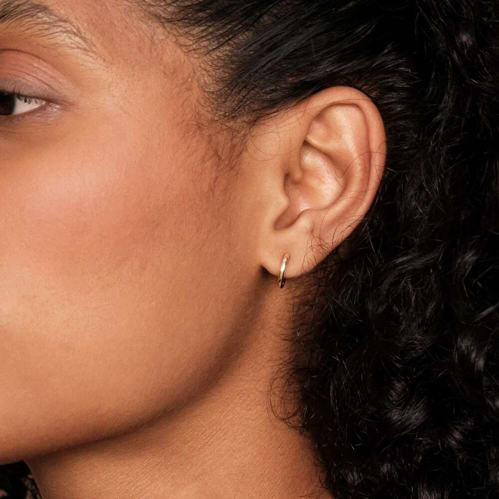 14K Plated, Gold Vermeil, S Sterg Sier Cuff Hie Stud | Small Hoop Earrings for Women