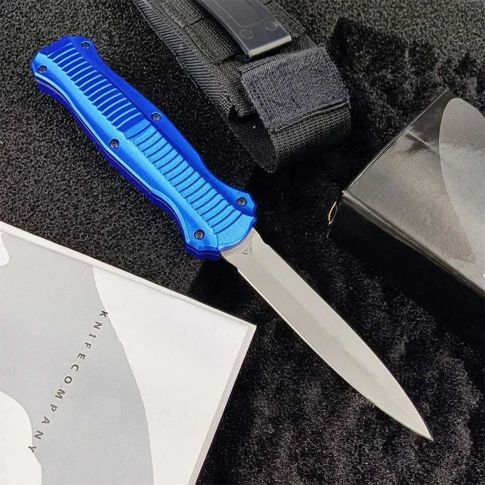 BM 3300 Auxiliary Opening Folding Knife D2 Blade Aluminum Alloy Handle Hunting Knife Camping Self Defense EDC Multi ToolW250402
