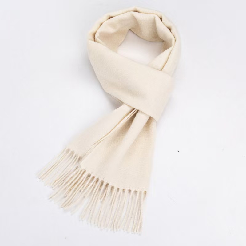 K283 100% pure wool scarf autumn and winter new solid color scarf warm high-end gift versatile men and women friends small neck scarf thick