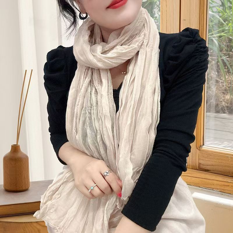 T400 scarf women 2025 new scarf neck warm winter blue red silk scarf Korean atmosphere