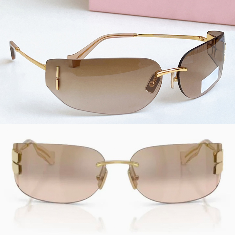 Designer Sunglasses For Women Men Rimless Curved Lens Eyewear A51S Luxury Womens Sunglasses Outdoor Fashion Goggles UV400 Glasses With Box