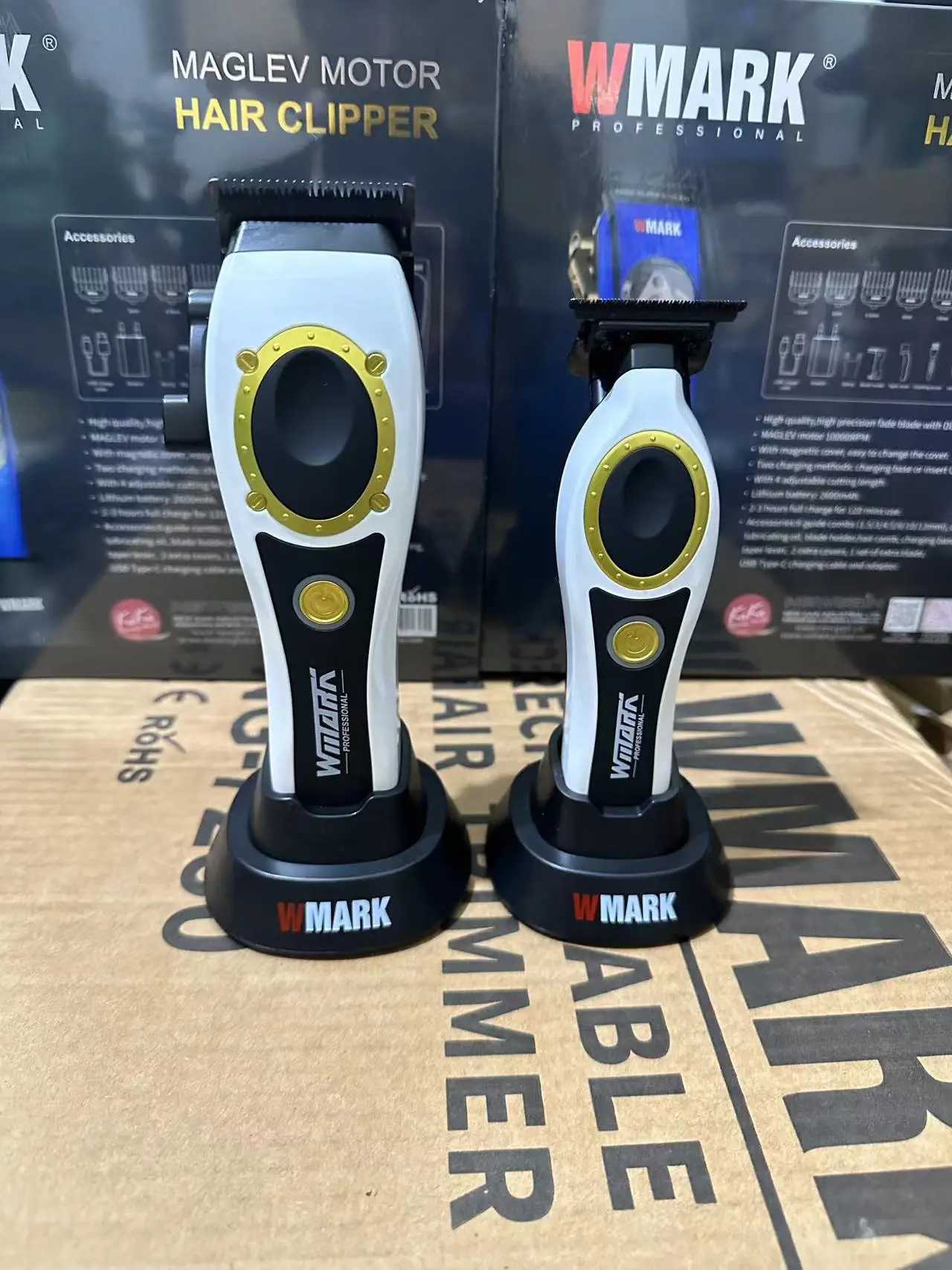WMARK NG-7030+NG-7230 New Hair Clip Oil Head Finished Electric Hair Clip Hot Selling Charging Stand Hair Salon W250402
