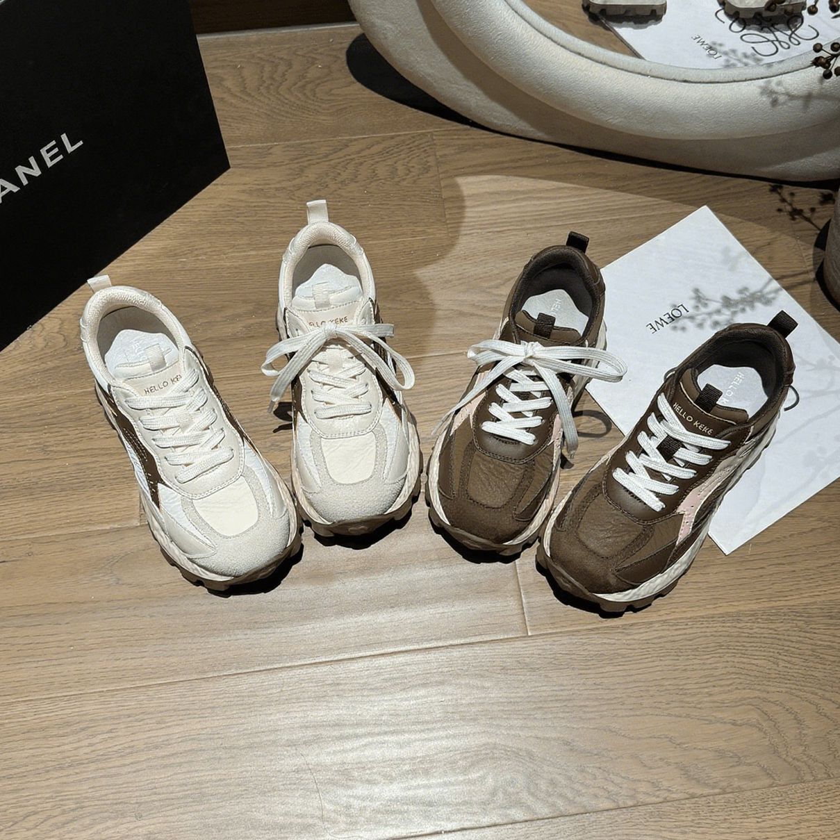 Genuine leather platform sole height-increasing breathable casual moral training shoes spring and autumn new lace-up female daddy retro Forrest Gump s