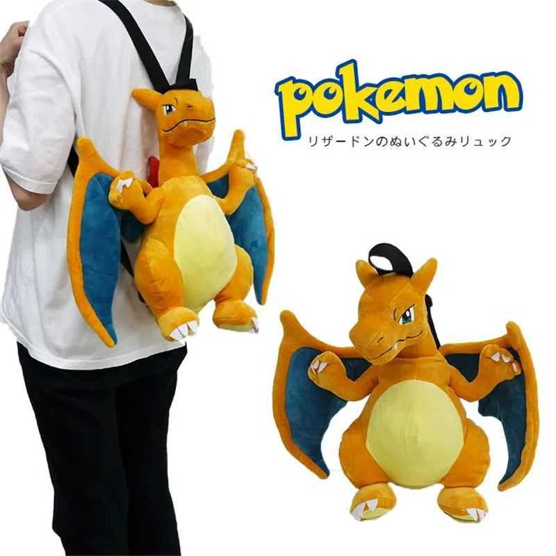 Cute Pocket Monsters Charizard Backpack Cute Kawaii Stuffed Anime Plush Bag Soft Japanese Style School Bag Role Playing Props Christmas Gift X250402
