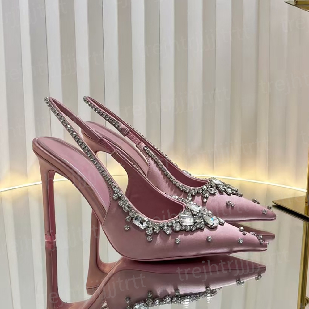 Luxury designer dress shoes women's Stiletto Heel sandals High quality slingbacks shoes Pointed Toe Formal Events Wedding Shoe Party Evening shoes 35-41 wiht box