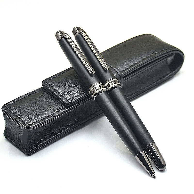 Promotion - Luxury Monte Msk-163 Matte Black Rollerball Pen Ballpoint Pen Stationery Office School Writing Fountain Pens With Series Number