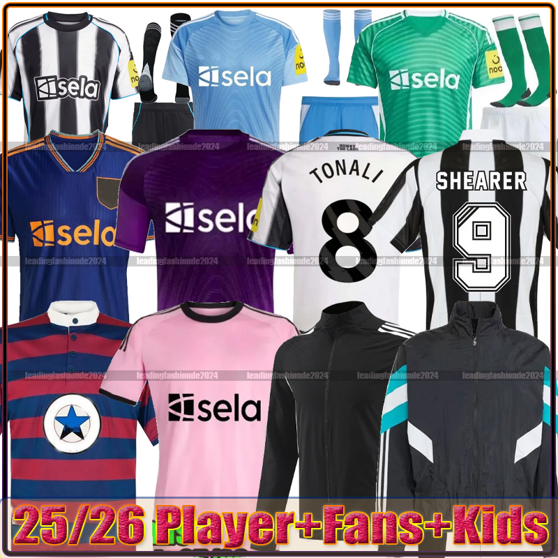 25 26 ELANGA TONALI JOELINTON NEWCASTLE soccer jerseys BLACK Kids 2025 2026 BARNES BRUNO G. Gordon Football Shirt Home Away Botman fans WINNERS NEWCASTLED
