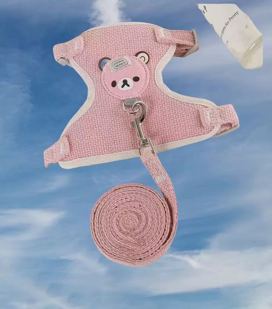 2025 new Cat and vest with adjustable leash for outdoor use, special harness chain to prevent slipping, dog walking rope