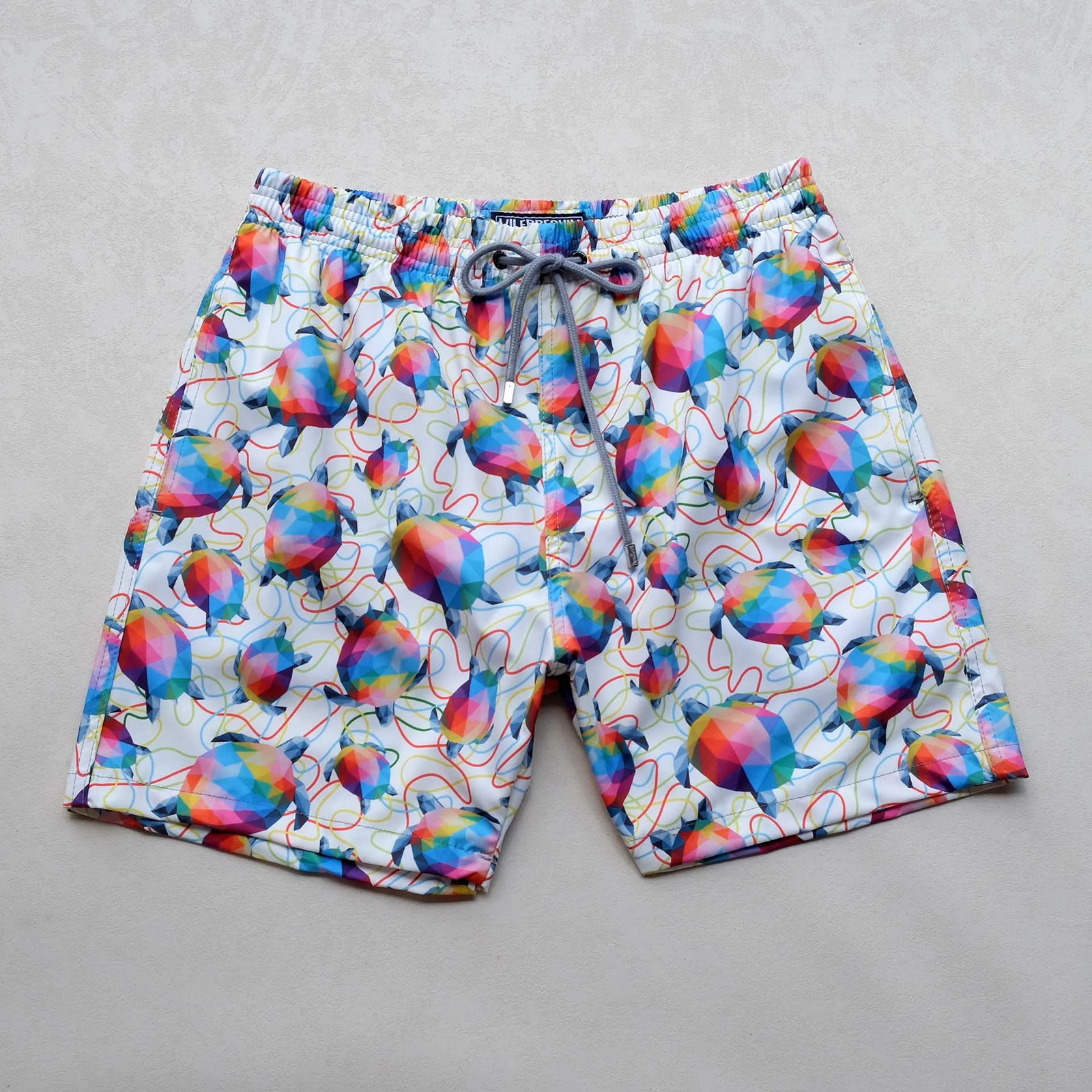 Mens quick drying printed short swimming trunks mesh lined swimsuits elastic breathable waterproof Bermuda turtle board shorts 250402