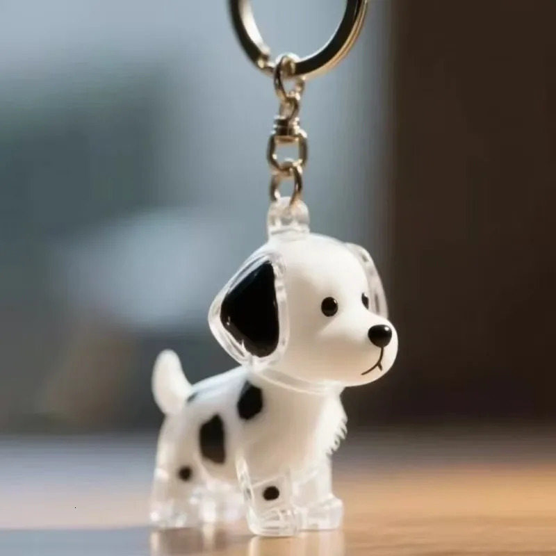 4pcs Cute Dog Hair Storage Keychain Transparent Animal Fur Storage Box Keyring Bag Decor Accessory for Pet Lover Gift Key Chains 251028