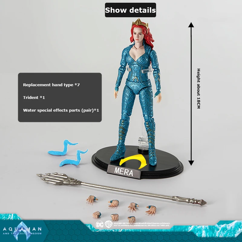 Fondjoy DC Comics Mera Aquaman 2 1/9 Action Figure Wholesale - Collectible Model Kit with Movable Joints, Bulk Stock for Retailers