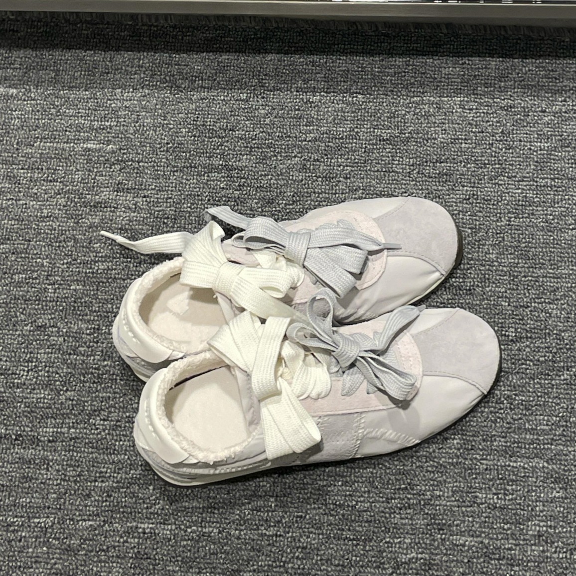 2025 Sheepskin version ~ niche leather mandarin duck bow Forrest Gump shoes women's moral training shoes versatile board shoes sports casual shoe