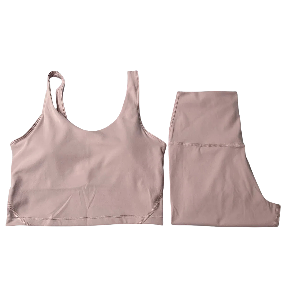 New Women leggings Bra set Flared pant yoga U-shaped Ring Built-in Chest Pad Sports Bra set