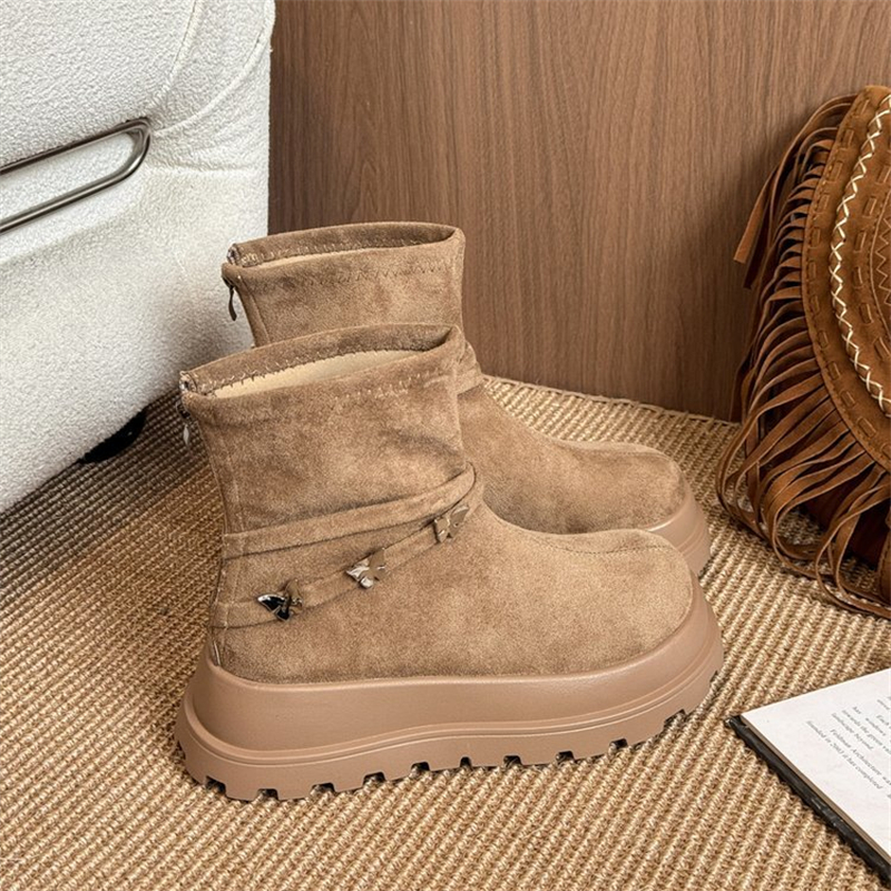 2025 new designer shoes free shipping winter half boots Non-slip outdoor casual snow boots women's velvet bow cotton shoes for warmth black white