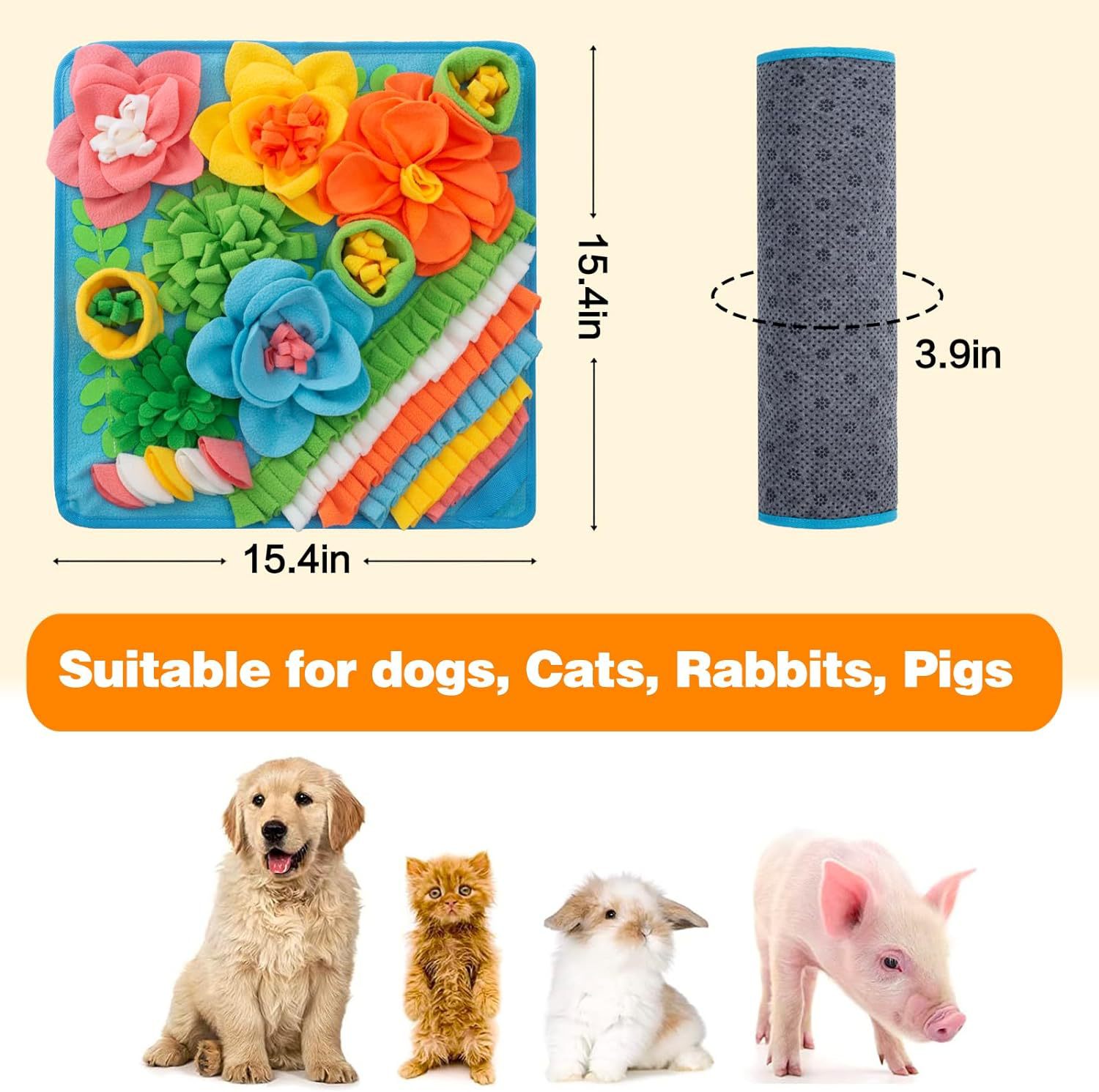 Update Dogs Snuffle Mat Interactive Pet Slow Feeding Dog Puzzle Toys For Foraging Smell Training Anxiety Relief
