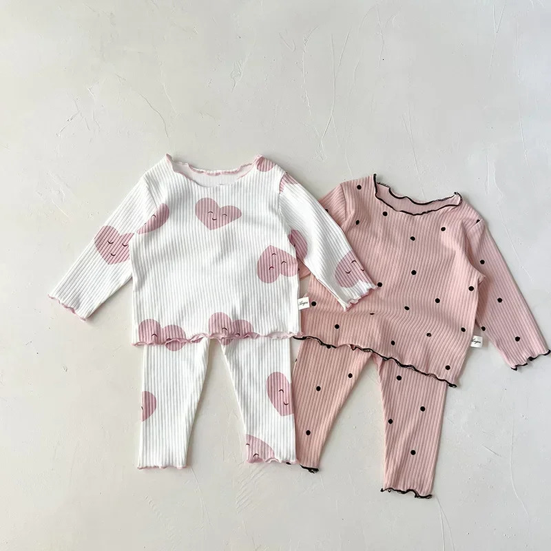 2024 Spring Baby Set Printing Point Pajamas Wearing Indoor 250325z