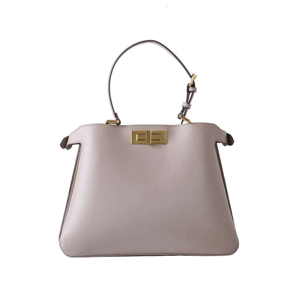 Luxury Bag Designer New Metal Lock Women's Tote Niche High-end Leather xiekua One Shoulder Tote Bag