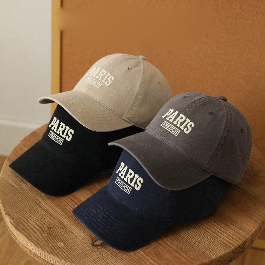 Unisex Embroidered Alphabet Soft-Top Cotton Baseball Cap for Couples - Perfect Fit for Spring