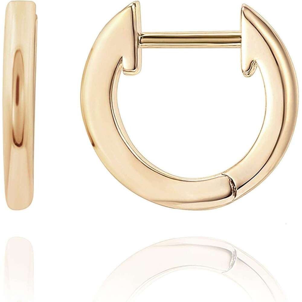 14K Plated, Gold Vermeil, S Sterg Sier Cuff Hie Stud | Small Hoop Earrings for Women