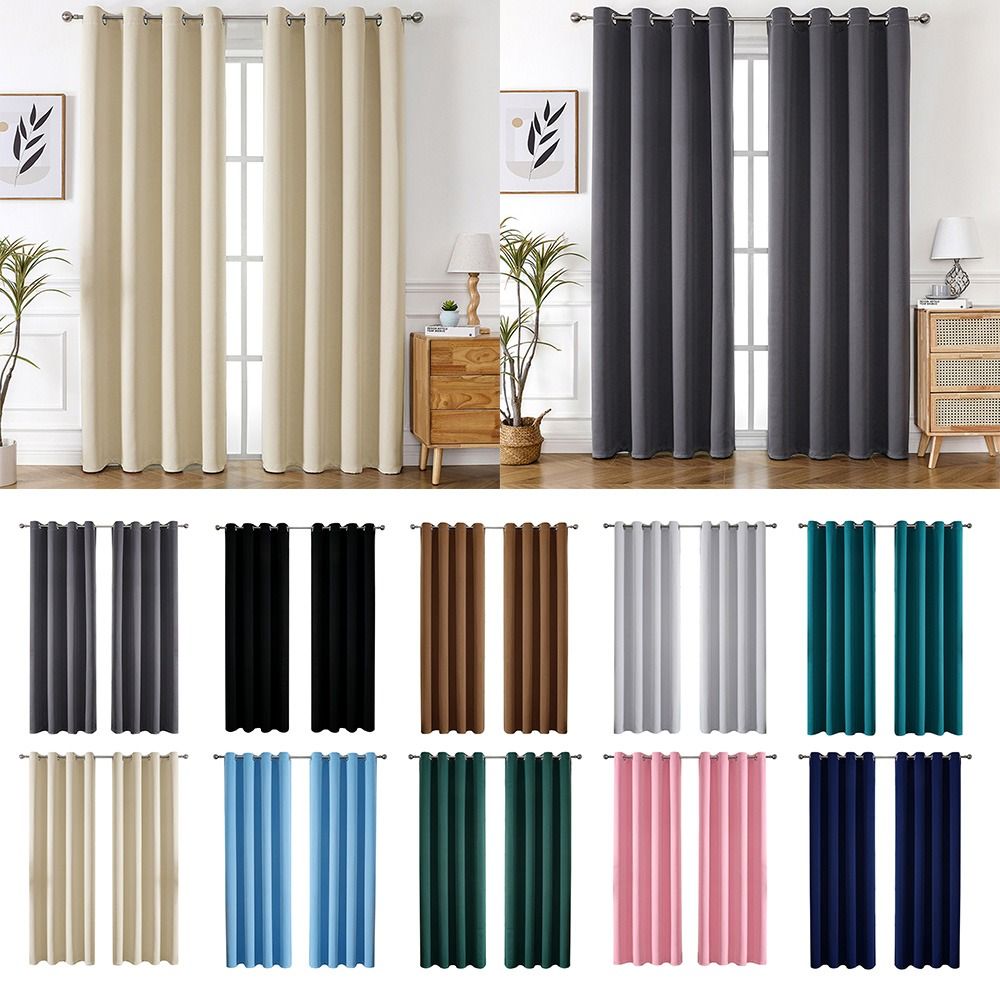 132cmx160cm Modern Solid Color Blackout Curtains for Living Room Bedroom Curtains for Window Treatment Drapes Curtain Finished Blinds
