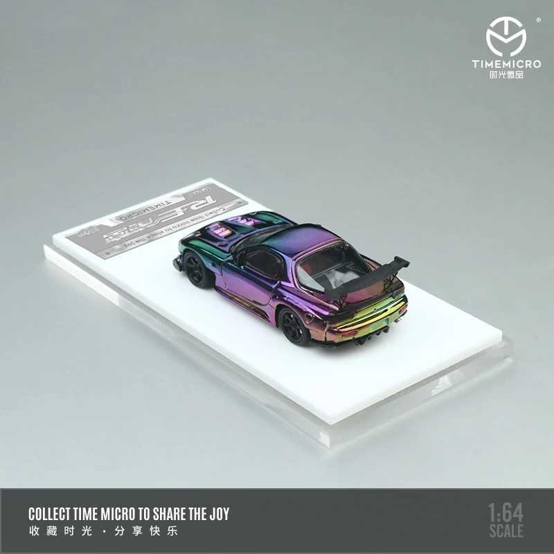 Time Mirco1 64 Mazda RX-7 Rain Palace Open Cover Plating Color Alloy Car Model for Gift Collection Display X250402