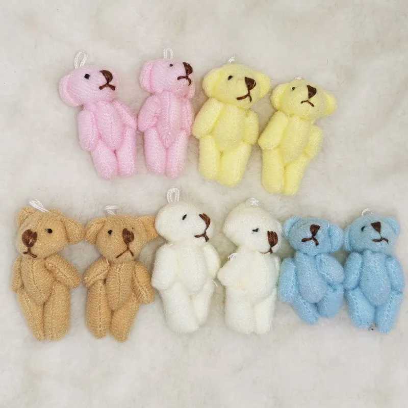 20 pieces of Kawaii teddy bear plush toys 4cm mini teddy bear stuffed plush dolls for girls key link heads movable bears childrens gifts W250402