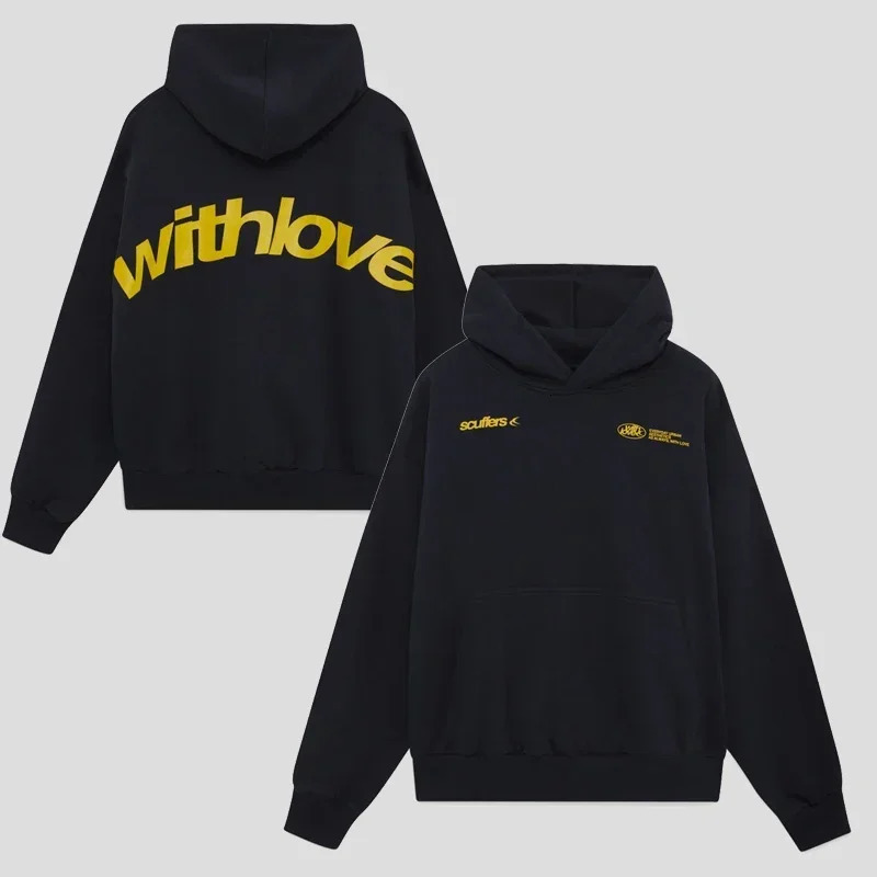 Scuffers latest version doublesided printed mens sports hoodie brother Gothic oversized Tshirt street top Y2k clothing 250322