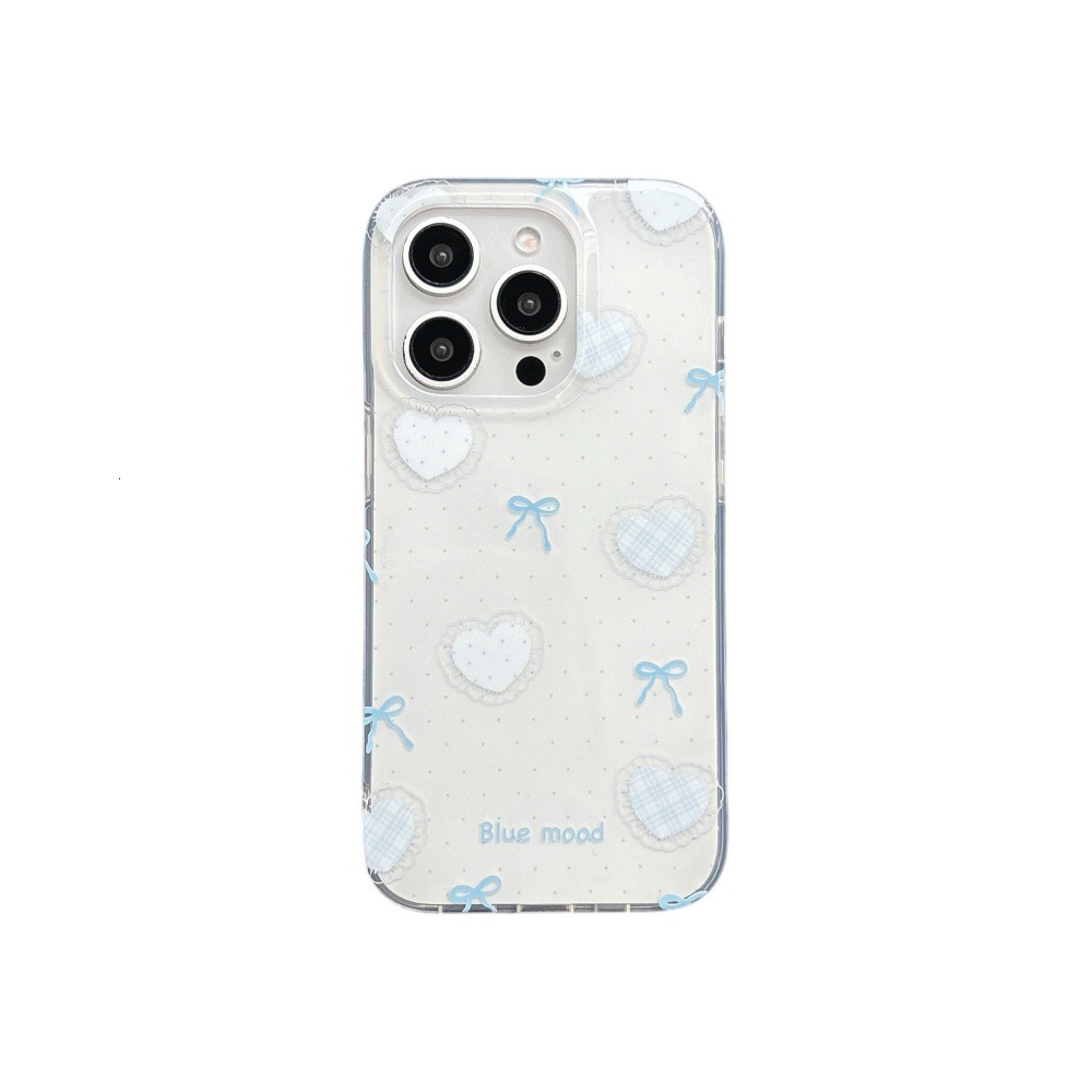 Suitable for iPhone 17 Pro Max Polka Dot Heart Bowknot Phone Case iPhone 16/15 Pro Bracelet Cartoon