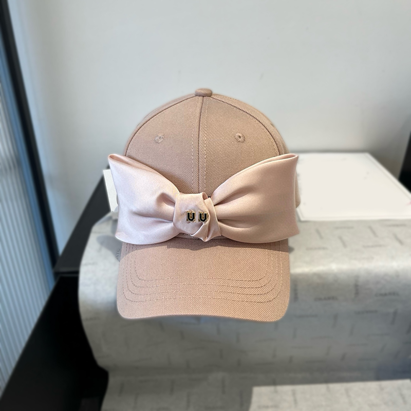 Bow Ball Caps For Women Letter Badge Sports Hat Fashionable Letter Cap Outdoor Baseball Hats Birthday Gift