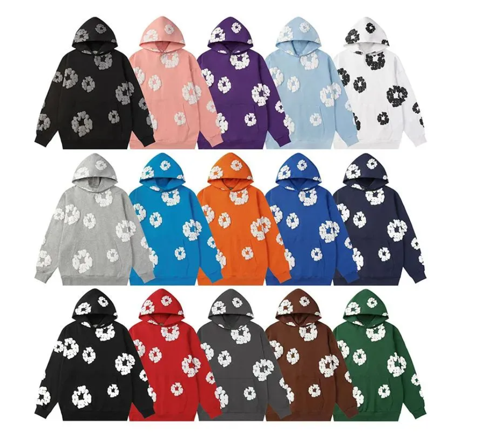 hoodies designer hoodies men hondies Printed hoodie hiphop sweatshirt foaming wreath cotton tracksuit mens womens denim foaming Print Streetwear Hoodie