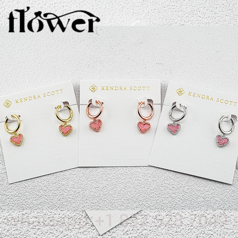 1:1 Brand Kendraly Scott Necklace Heart Pendant Necklaces Designer Scotts Women Designer Necklace Gold Chain Heart Crystal Stone Collar Plated Gold Necklace