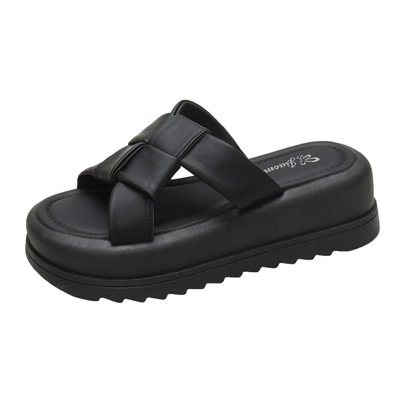 free Shipping Thick base height increase Designer Slippers One word slippers Wearing sandals outside Small casual beach sandals