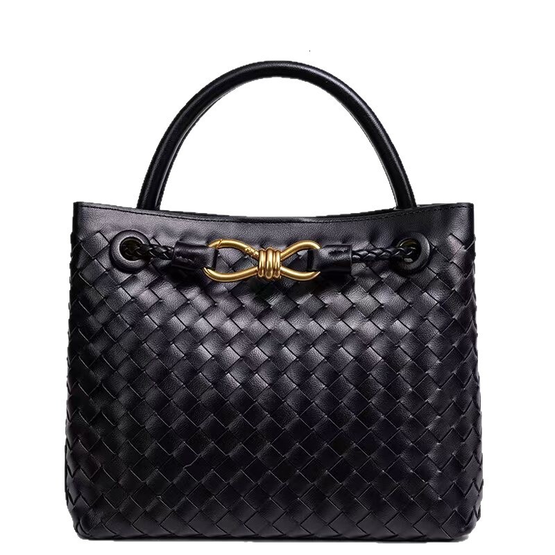 New fashionable women s bag with bow bag hand woven handbag trendy handheld shoulder width design European and American style designer bag