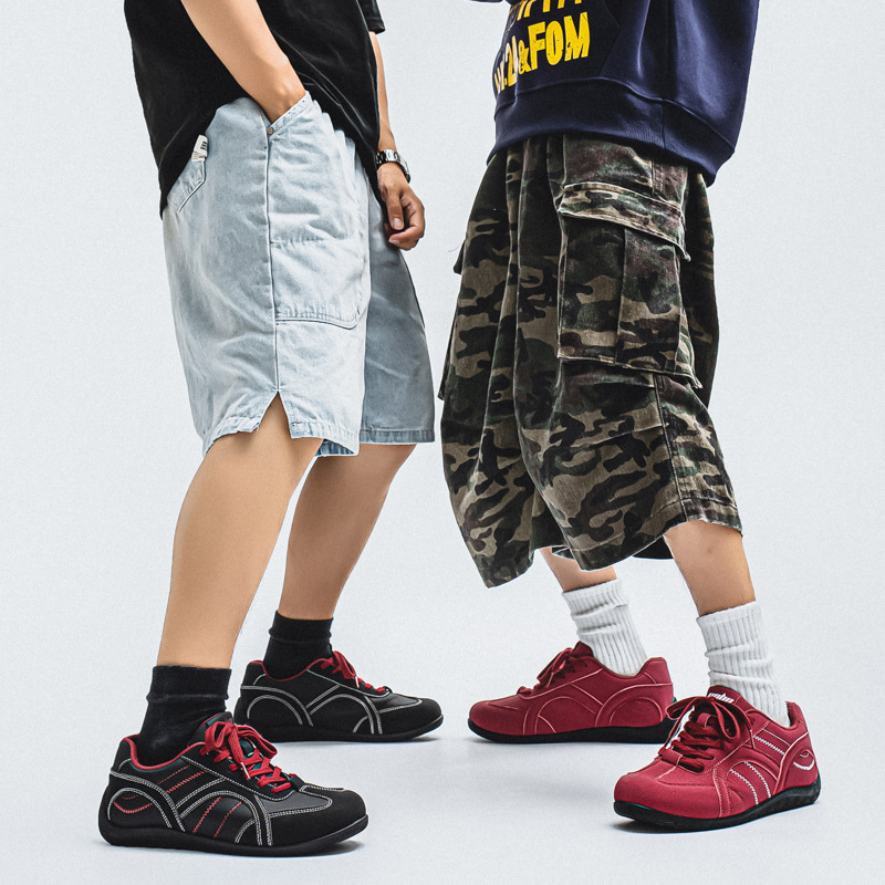 Motorcycle Casual Sneakers Thin-soled Low-top Men's Shoes Trendy Versatile Racing Shoes