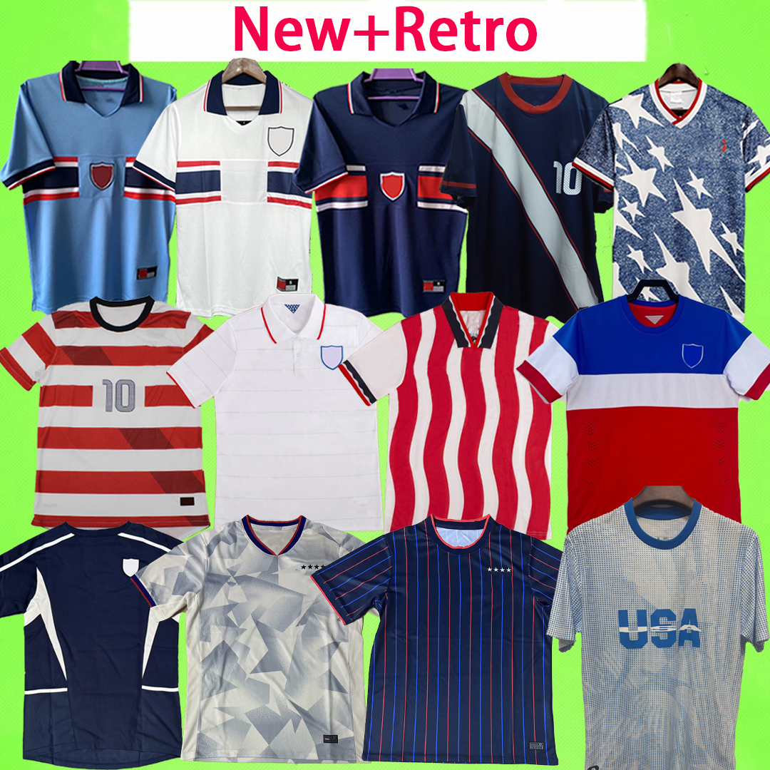 New + Retro 2025 2026 PULISIC MCKENNIE Football Jersey DEMPSEY PRESS WOOD MORGAN LLOYD America 2013 1994 1995 2000 2014 Shirt United States Camisetas USA USMNT Men Kit