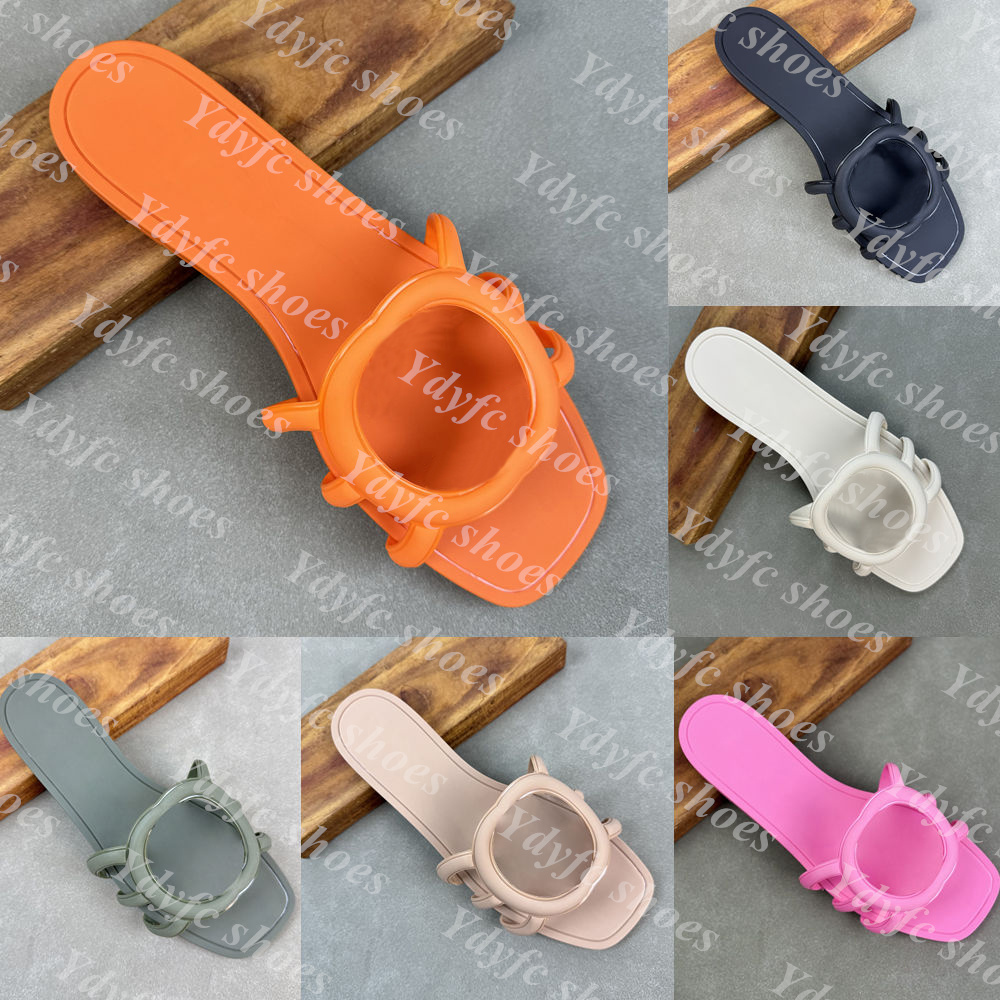 Designer Sandals Women Interlocking GG Sandal Slides Rubber Slippers Ladies Flat Beach Jelly Orange Summer Fall Mules Outdoor Waterproof